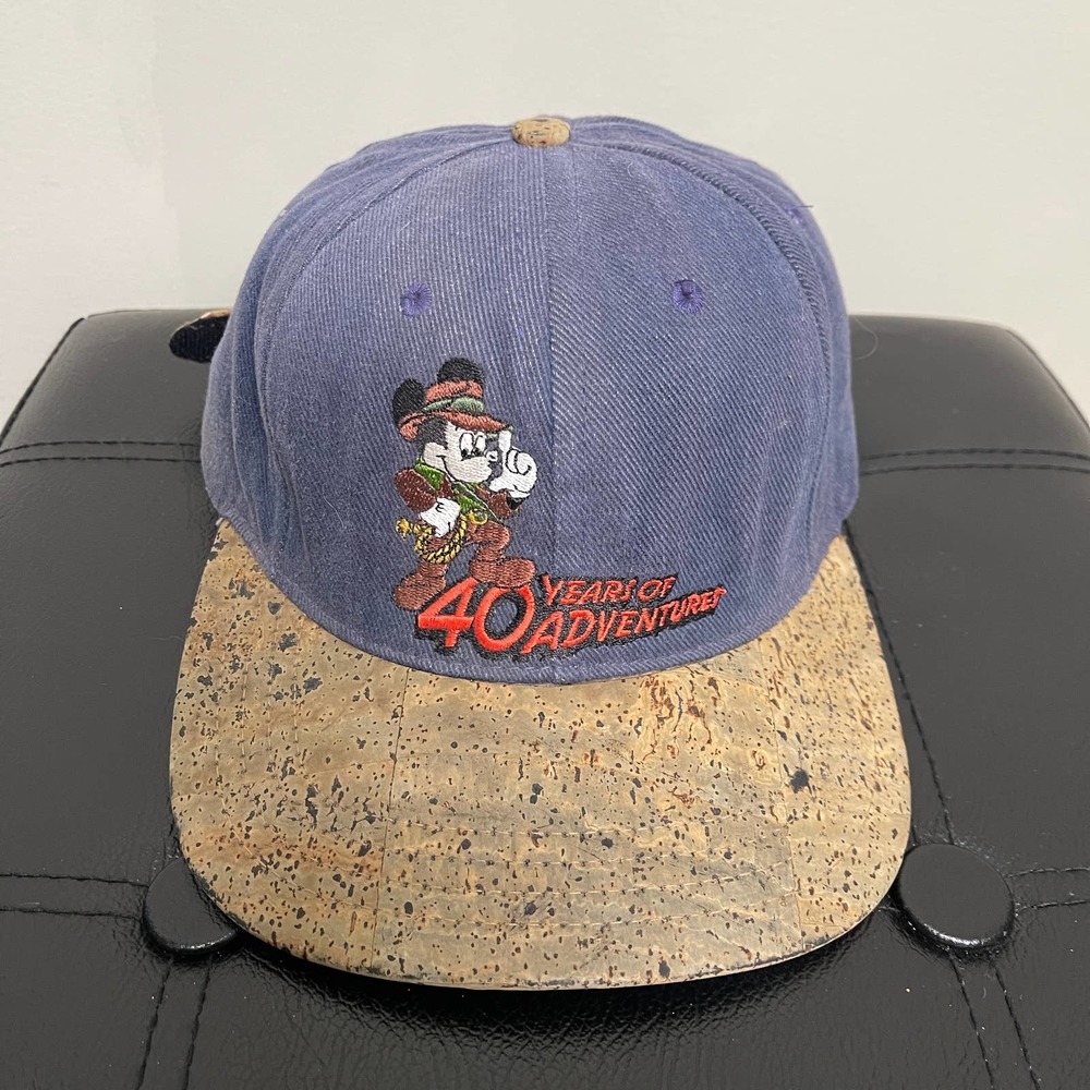 Vintage Disney Mickey Embroidered Adjustable Cork Brim Baseball Cap - Picture 2 of 14